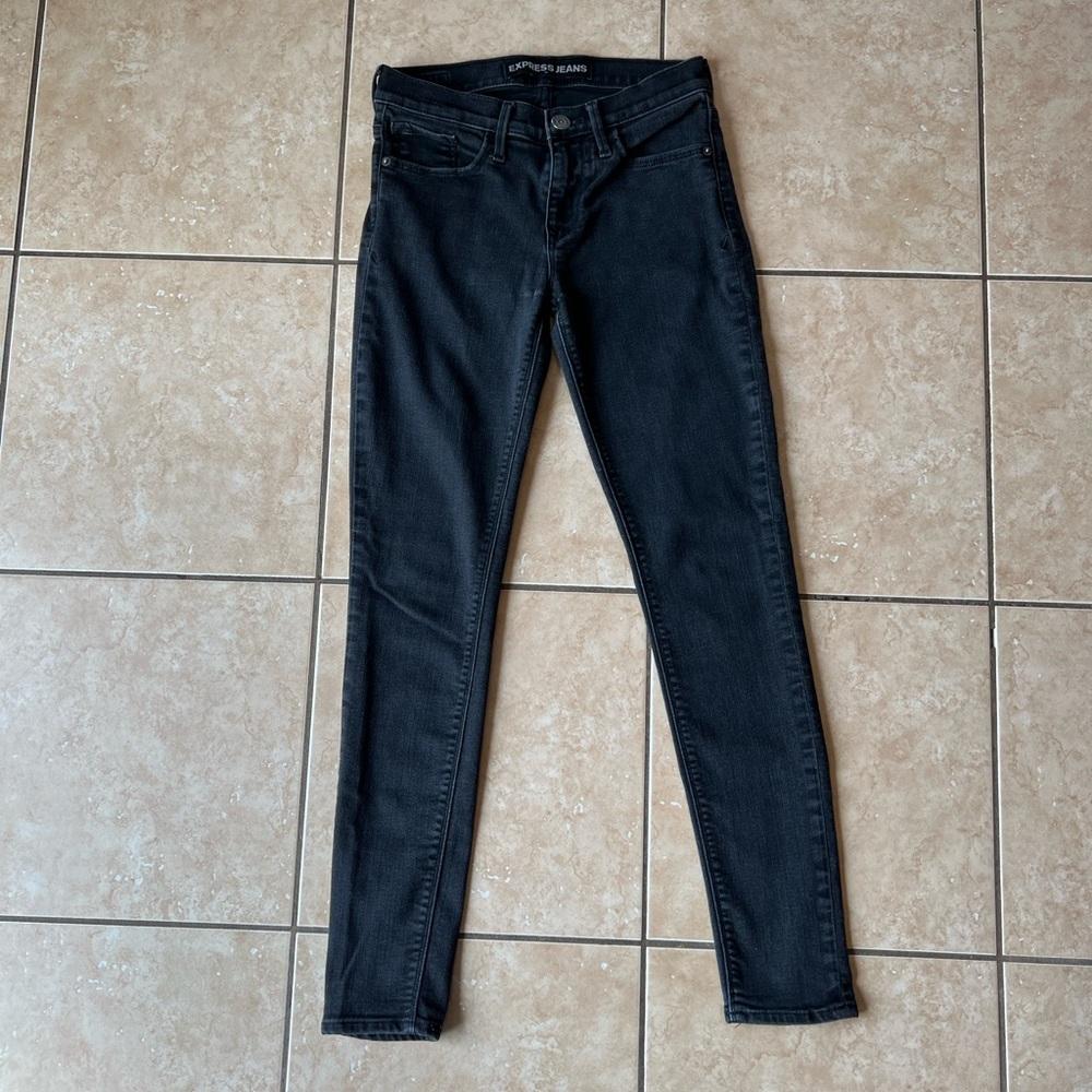 Express jeans Legging Mid Rise Black stretchy 2R